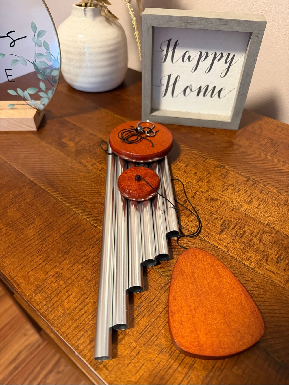 Silver Wooden-Tone Wind Chime, 26”x3”